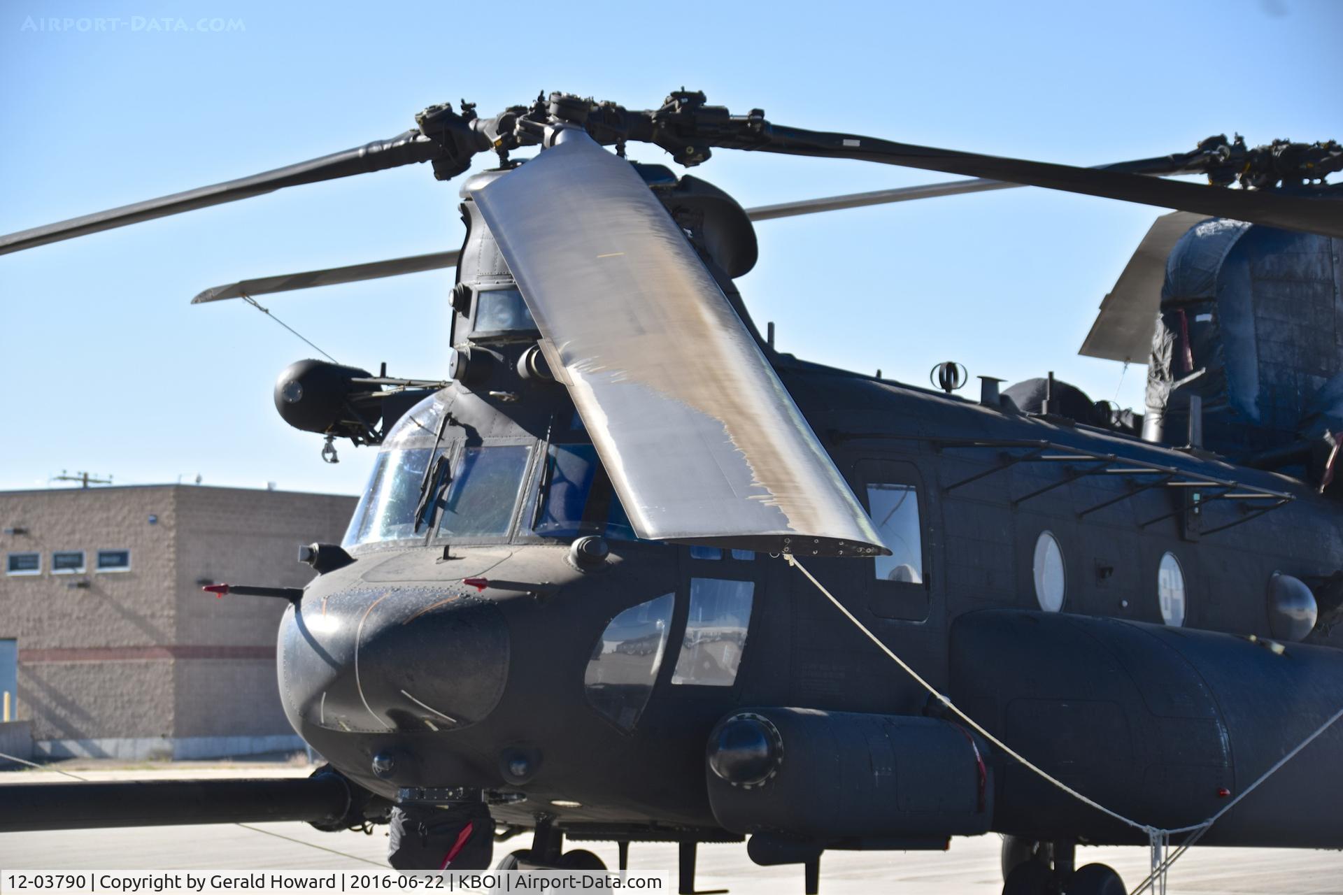 12-03790, 2012 Boeing MH-47G Chinook C/N M.3790, Parked on the south GA ramp.  U.S. Army 160th Special Operations Aviation Regiment (SOAR)
“Night Stalkers” 4th BN, Joint Base Lewis-McChord, WA.
