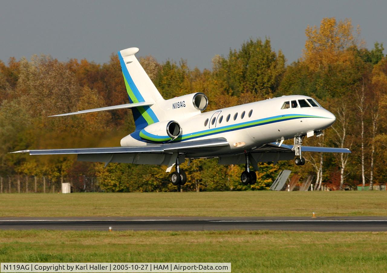 N119AG, 2000 Dassault Falcon 50EX C/N 297, final on runway 15