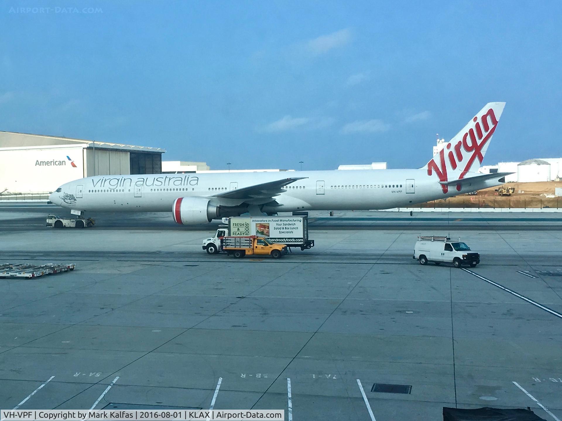 VH-VPF, 2009 Boeing 777-3ZG/ER C/N 37940, Virgin Australia Boeing 777-3ZGER, taxiway Charlie KLAX