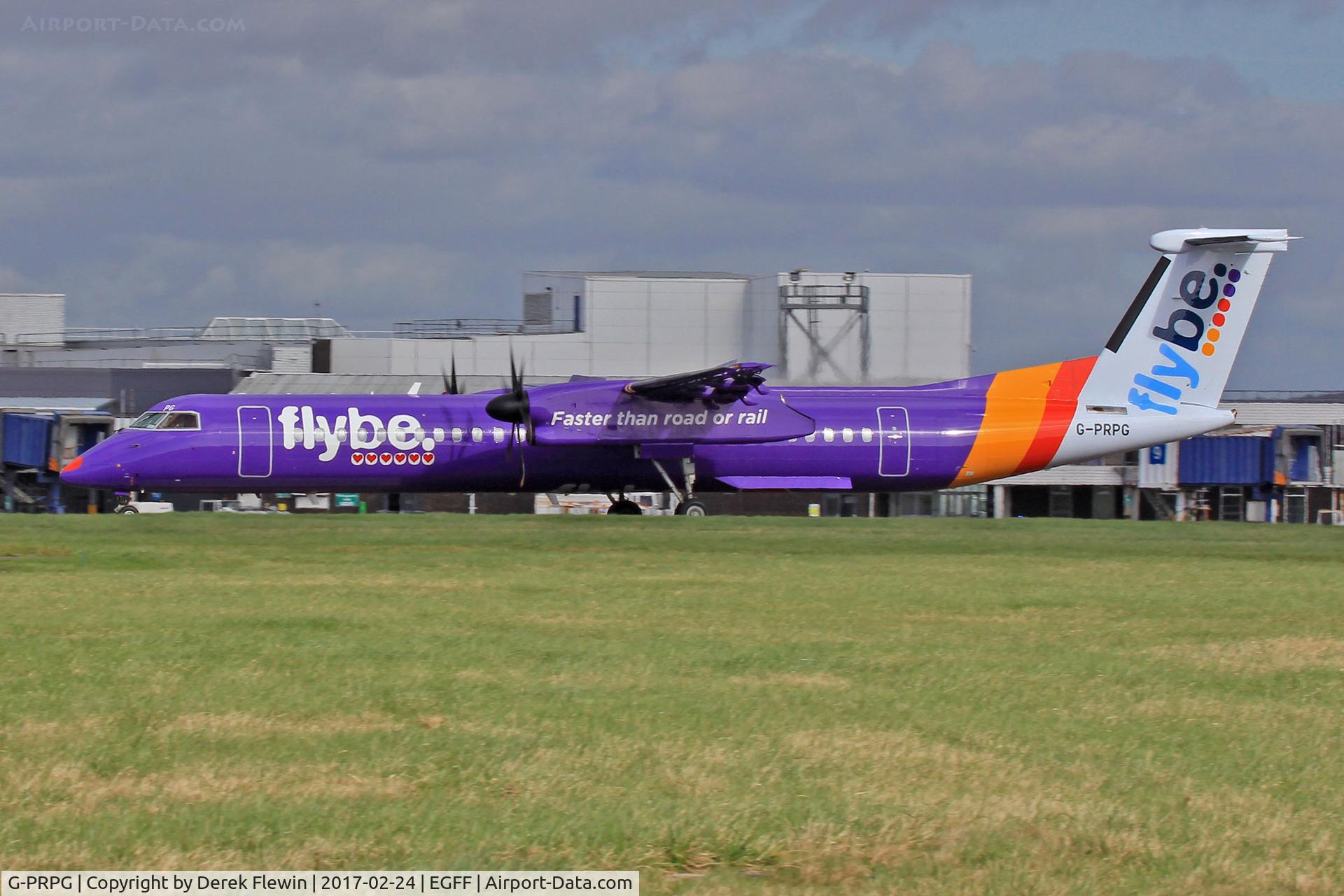 G-PRPG, 2008 Bombardier DHC-8-402 Dash 8 C/N 4191, Dash 8, Flybe, callsign Jersey 1324, previously 
C-FNQQ, n191WQ, seen arriving on runway 30 out of london City.