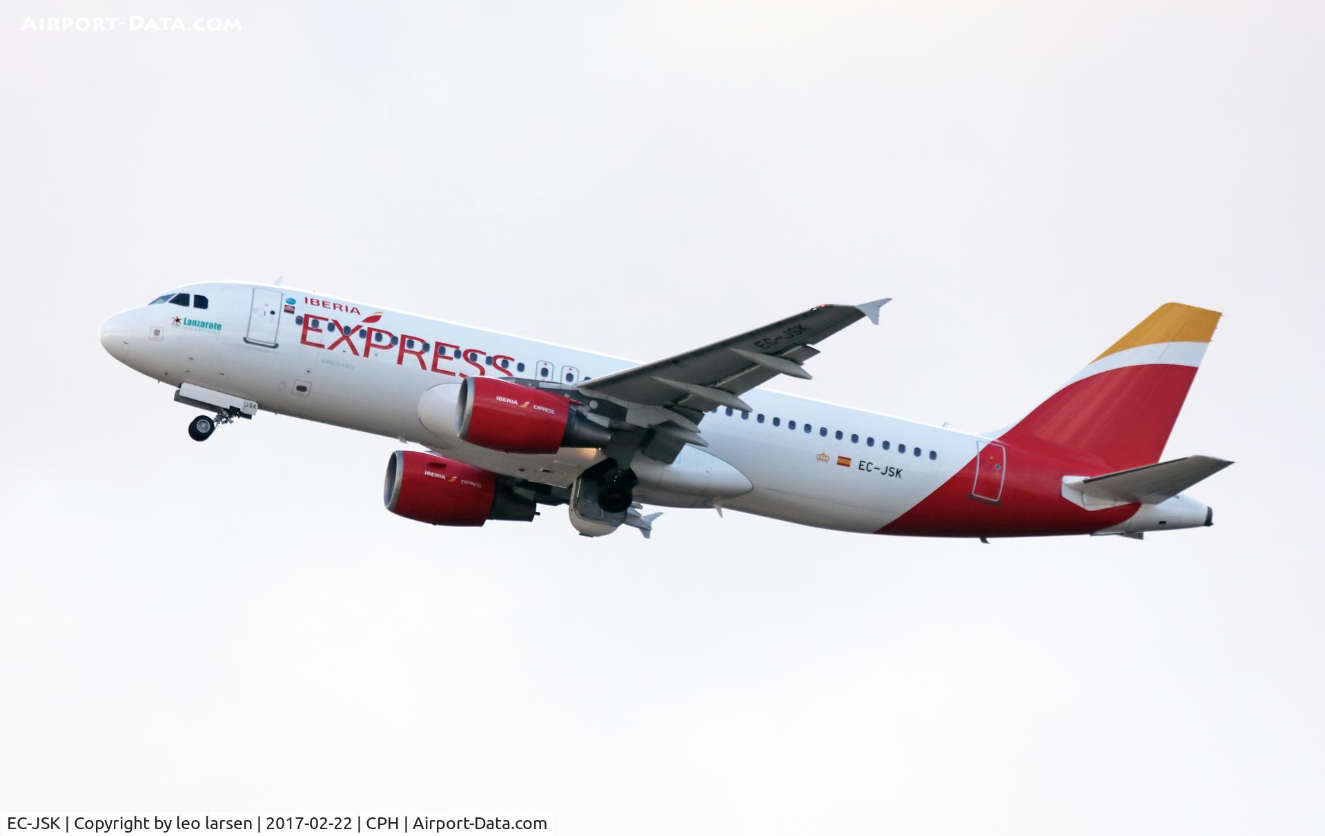 EC-JSK, 2006 Airbus A320-214 C/N 2807, Copenhagen 22.2.2017
