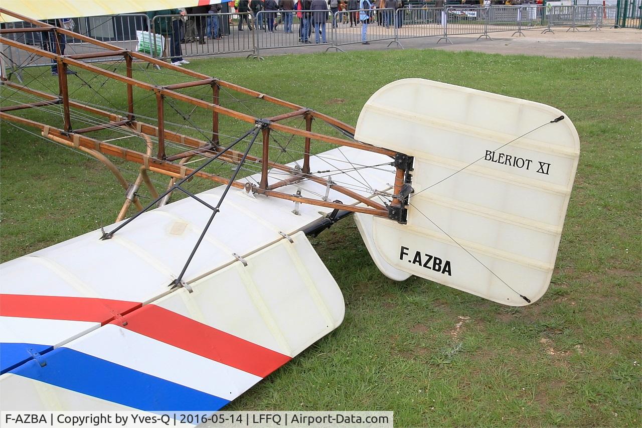 F-AZBA, Bleriot XI Replica C/N 1, Bleriot XI Replica, Close view of control surfaces, La Ferté-Alais airfield (LFFQ) Air show 2016