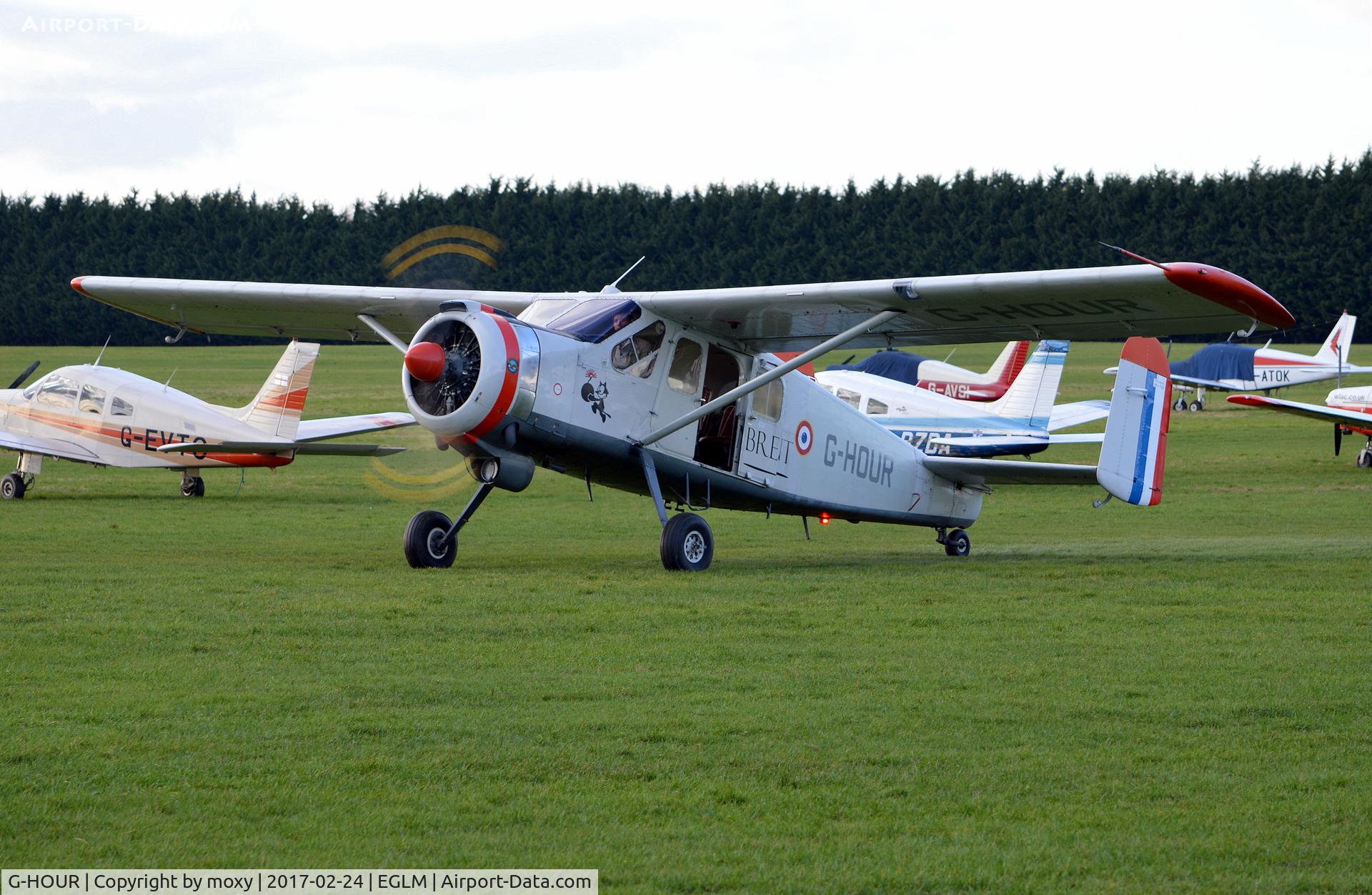 G-HOUR, 1960 Max Holste MH-1521M Broussard C/N 149, Max Holste MH-1521M Broussard at White Waltham. Ex F-BXCP.
Owned by luxury English watchmaker Bremont, hence registration.