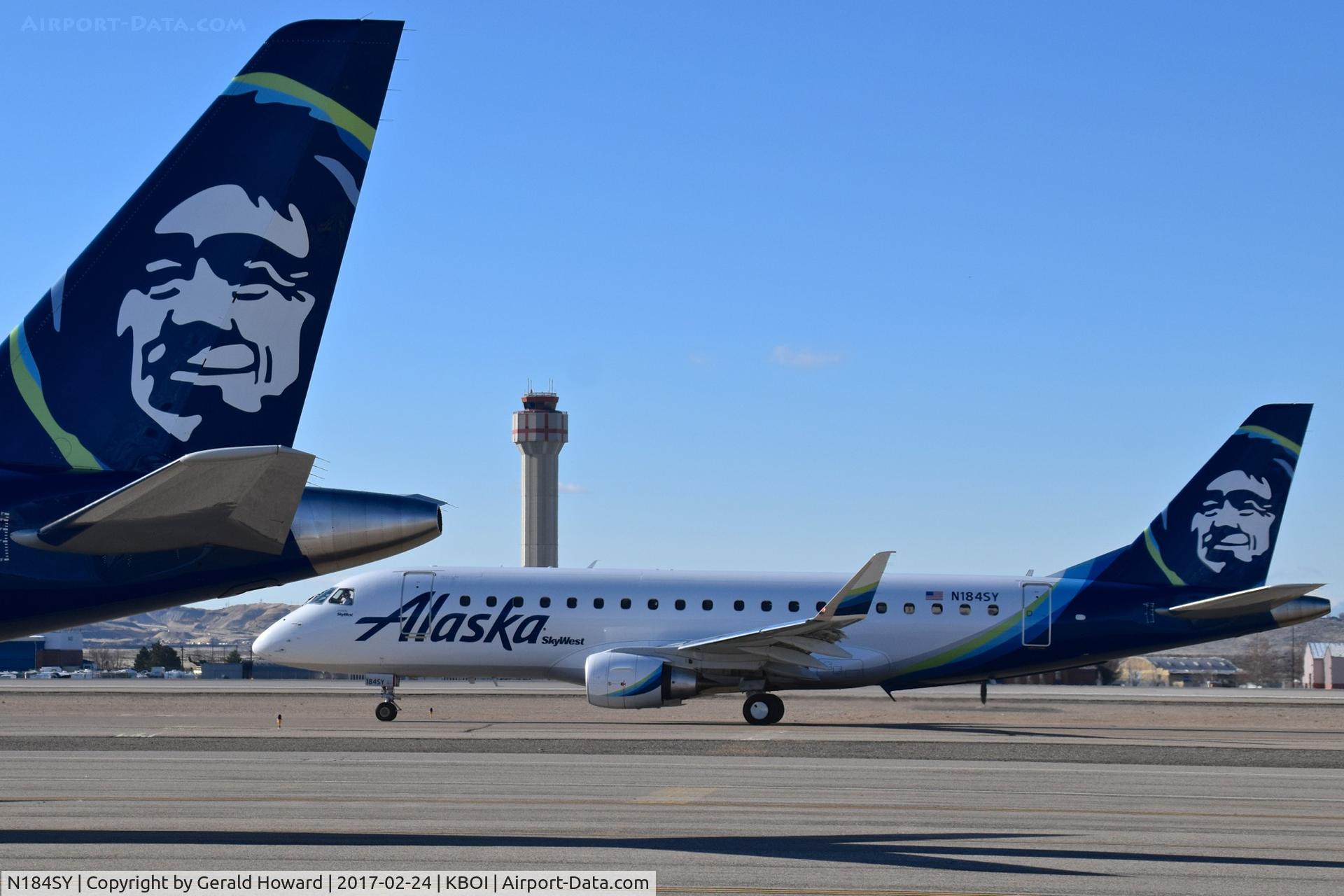 N184SY, 2016 Embraer 175LR (ERJ-170-200LR) C/N 17000590, Taxi on Alpha to RWY 28R.