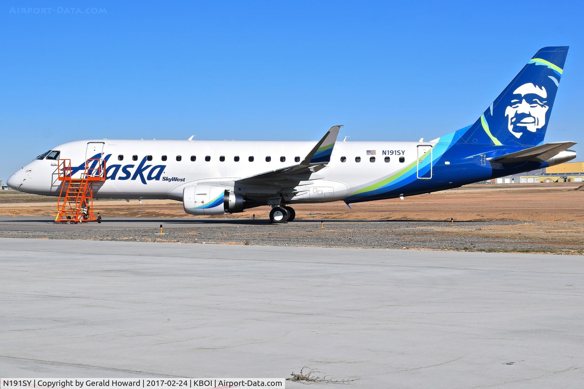 N191SY, 2017 Embraer 175LR (ERJ-170-200LR) C/N 17000632, Parked on Skywest maintenance pad. New aircraft built 2017.