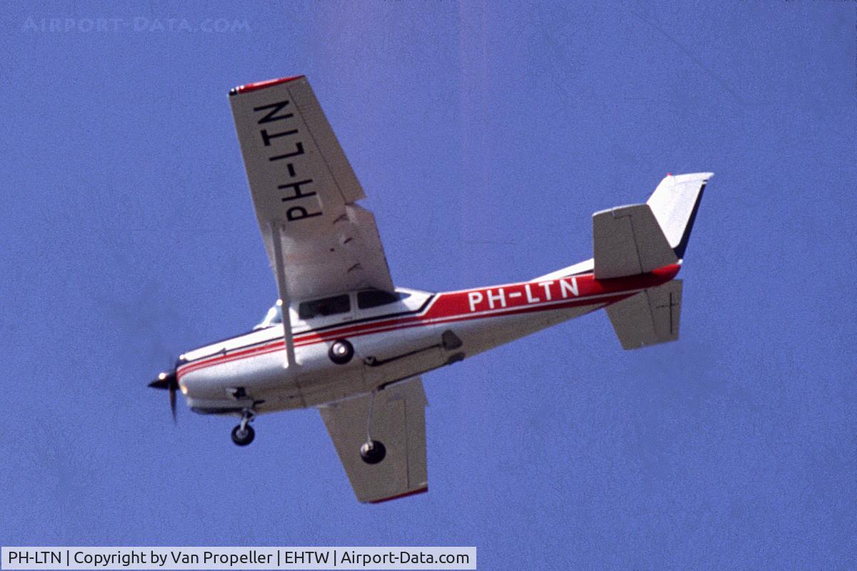 PH-LTN, 1978 Reims FR182 Skylane RG C/N FR1820008, Reims (Cessna) FR182 Skylane RG of Vliegclub Twente landing at Twenthe Air Base, the Netherlands, in the early 1980s.