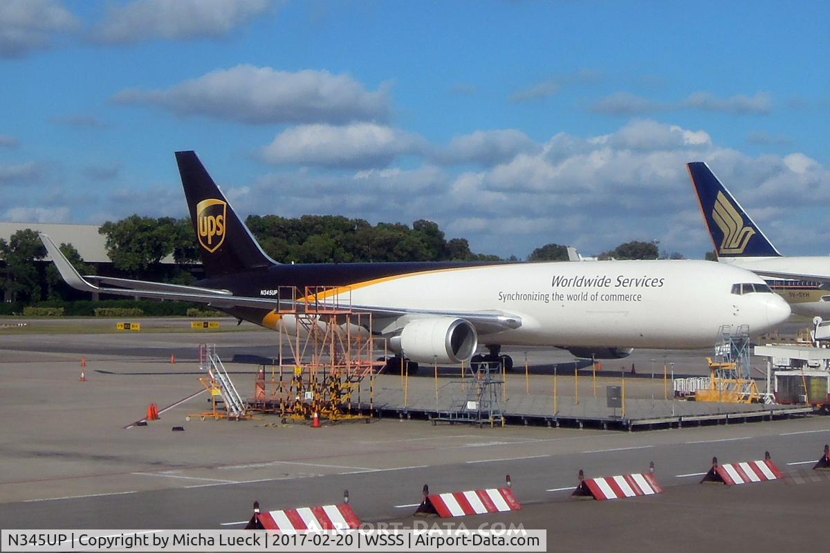 N345UP, 2011 Boeing 767-34AF C/N 37867, At Changi