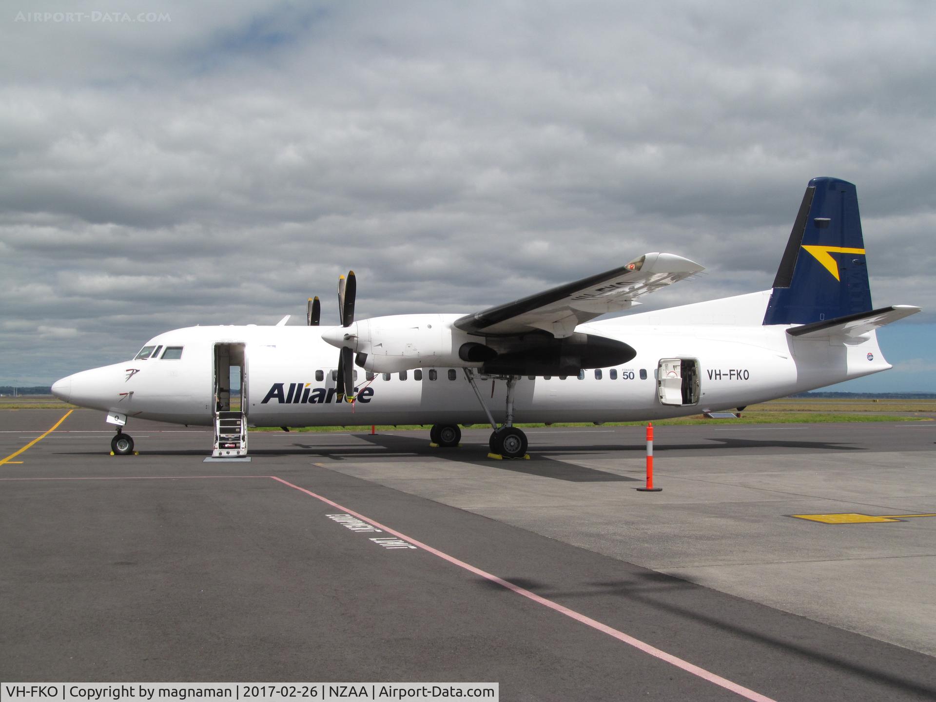 VH-FKO, 1989 Fokker 50 C/N 20160, back for tourist trips