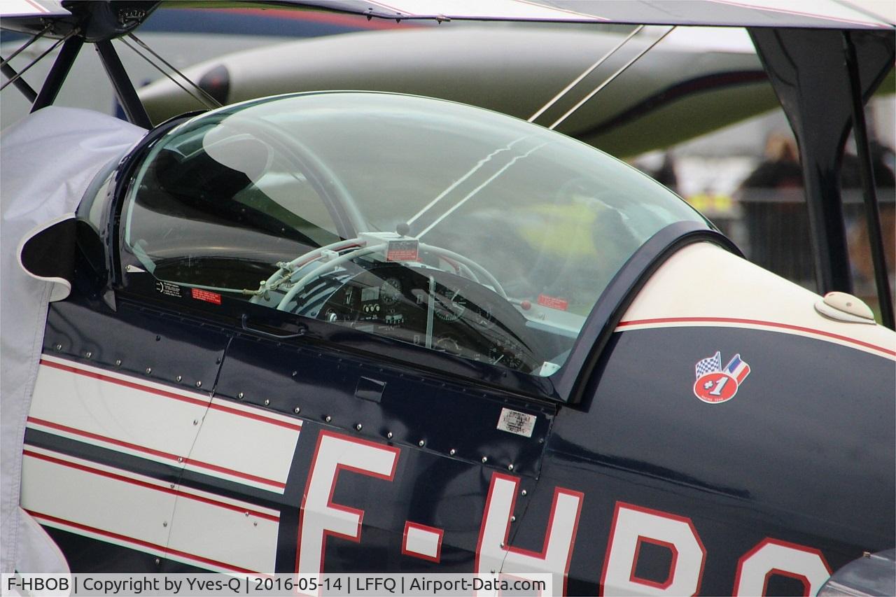 F-HBOB, 1983 Aviat Pitts S-2B Special C/N 5289, Aviat Pitts S-2B, Close view of cockpit, La Ferté-Alais Airfield (LFFQ) Air Show 2016