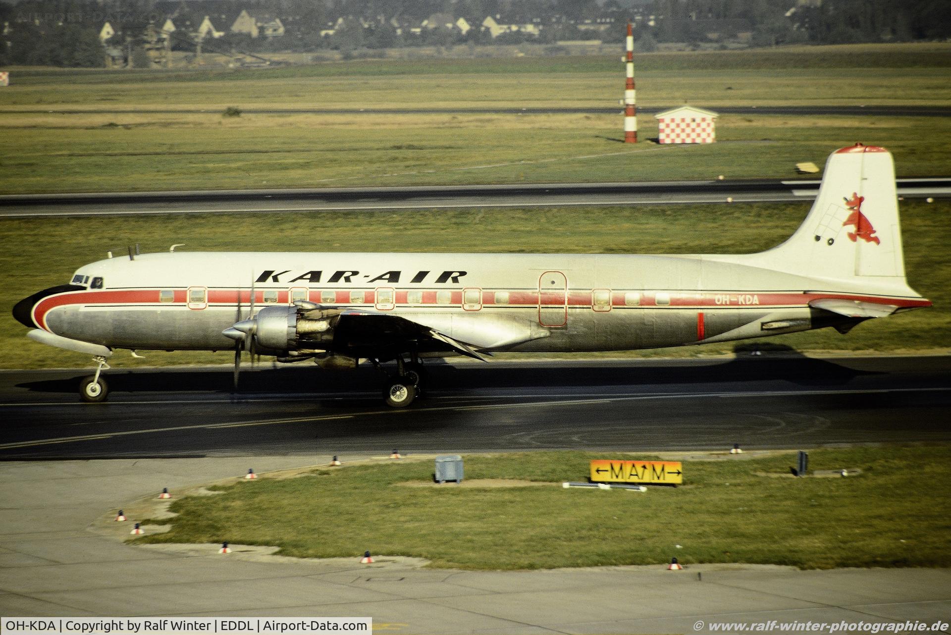 OH-KDA, 1957 Douglas DC-6B C/N 45202, Douglas DC6B Swing Tail - Kar-Air -OH-KDA -13.10.1979 - DUS