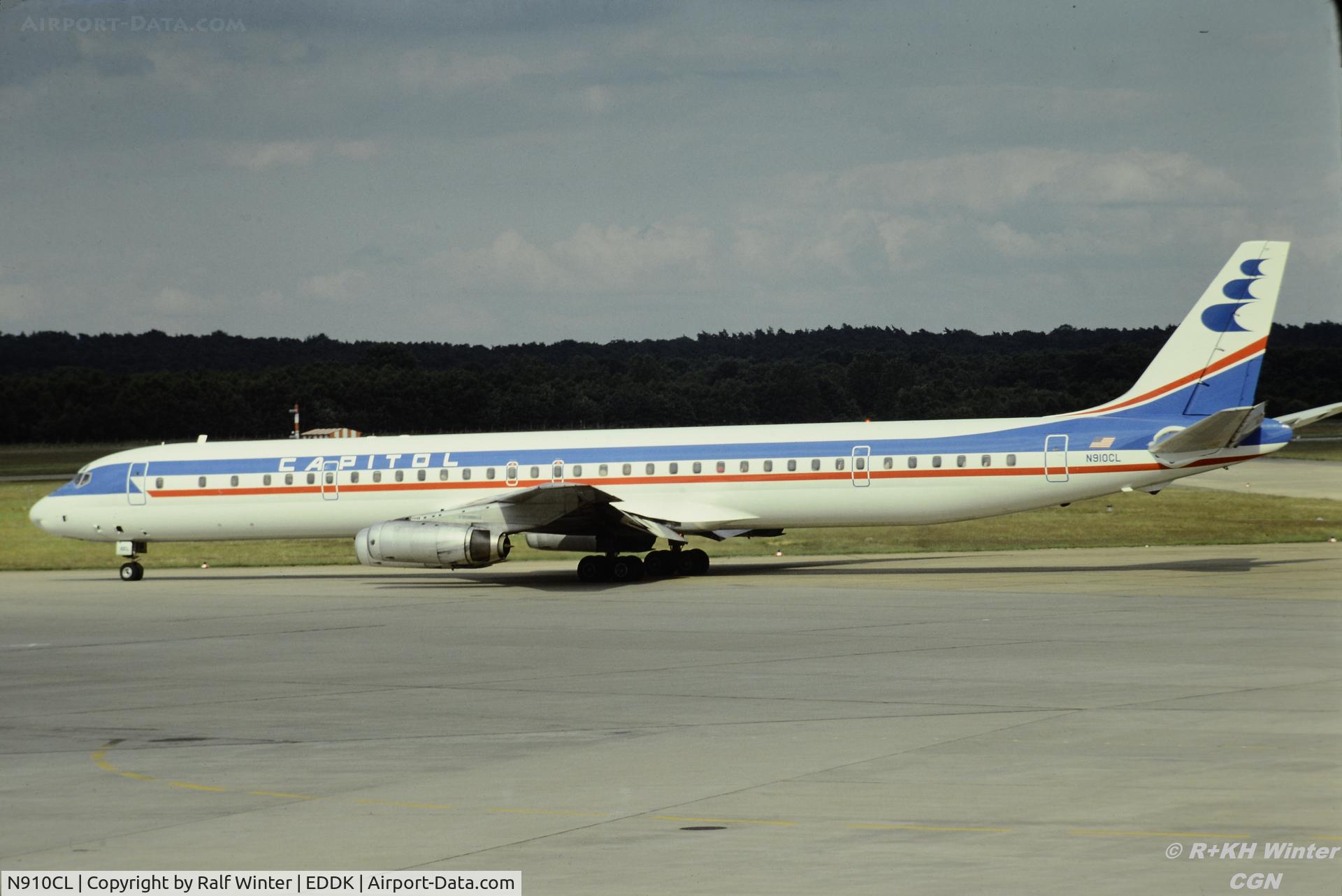 N910CL, 1969 Douglas DC-8-63CF C/N 46094, Douglas DC8-63CF - Capital International Airways - N910CL - 25.06.1979 - CGN