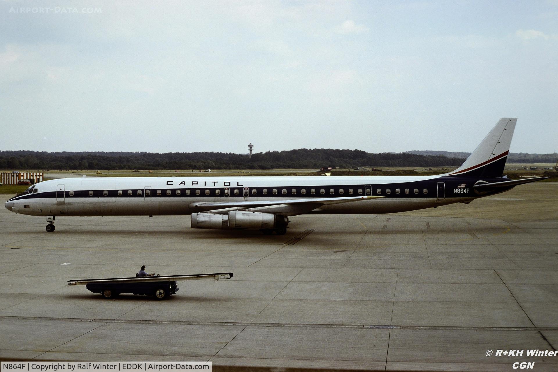 N864F, 1969 Douglas DC-8-63F C/N 46087, Douglas DC8-63F - Capital International Airways - N864F - 10.1979 - CGN