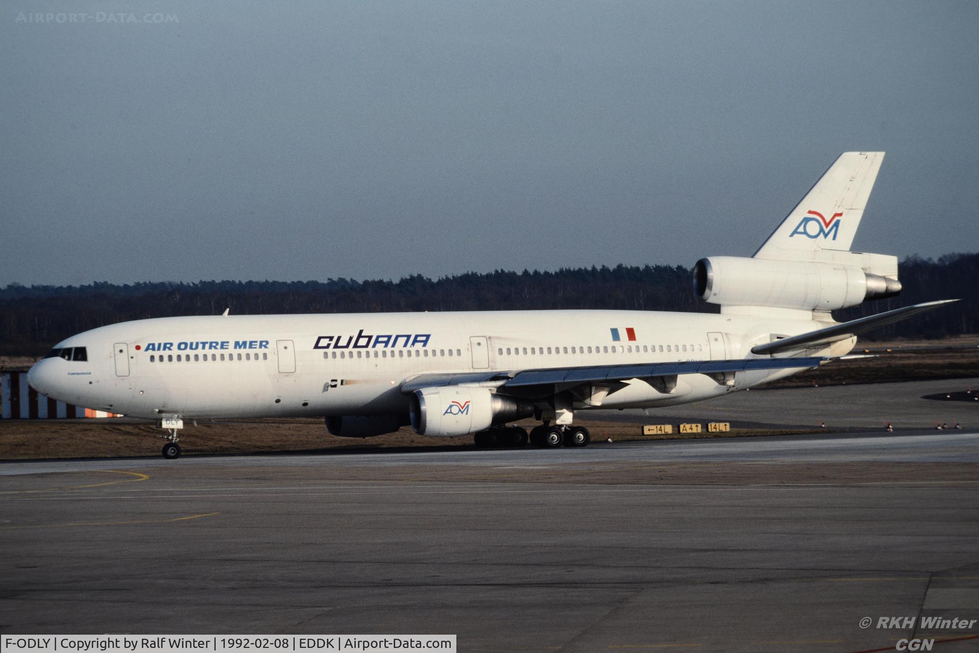 F-ODLY, 1976 McDonnell Douglas DC-10-30 C/N 46954, McDonnell Douglas DC10-30 - Air Outre Mer Cubana - F-ODLY - 08.02.1992 - CGN