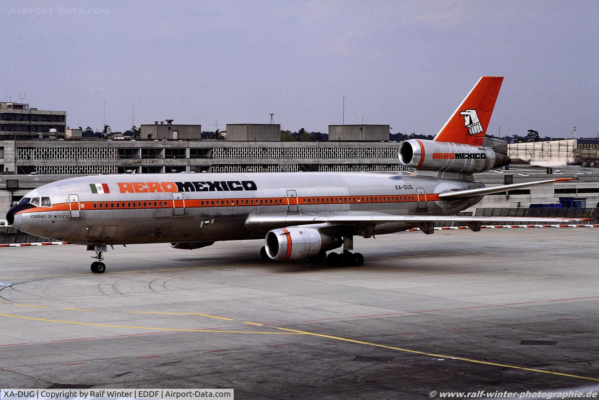 XA-DUG, 1974 McDonnell Douglas DC-10-30 C/N 46936, McDonnell Douglas DC10-30 - Aeromexico 'Ciadad de Mexico' - XA-DUG - 11.1978 - FRA
