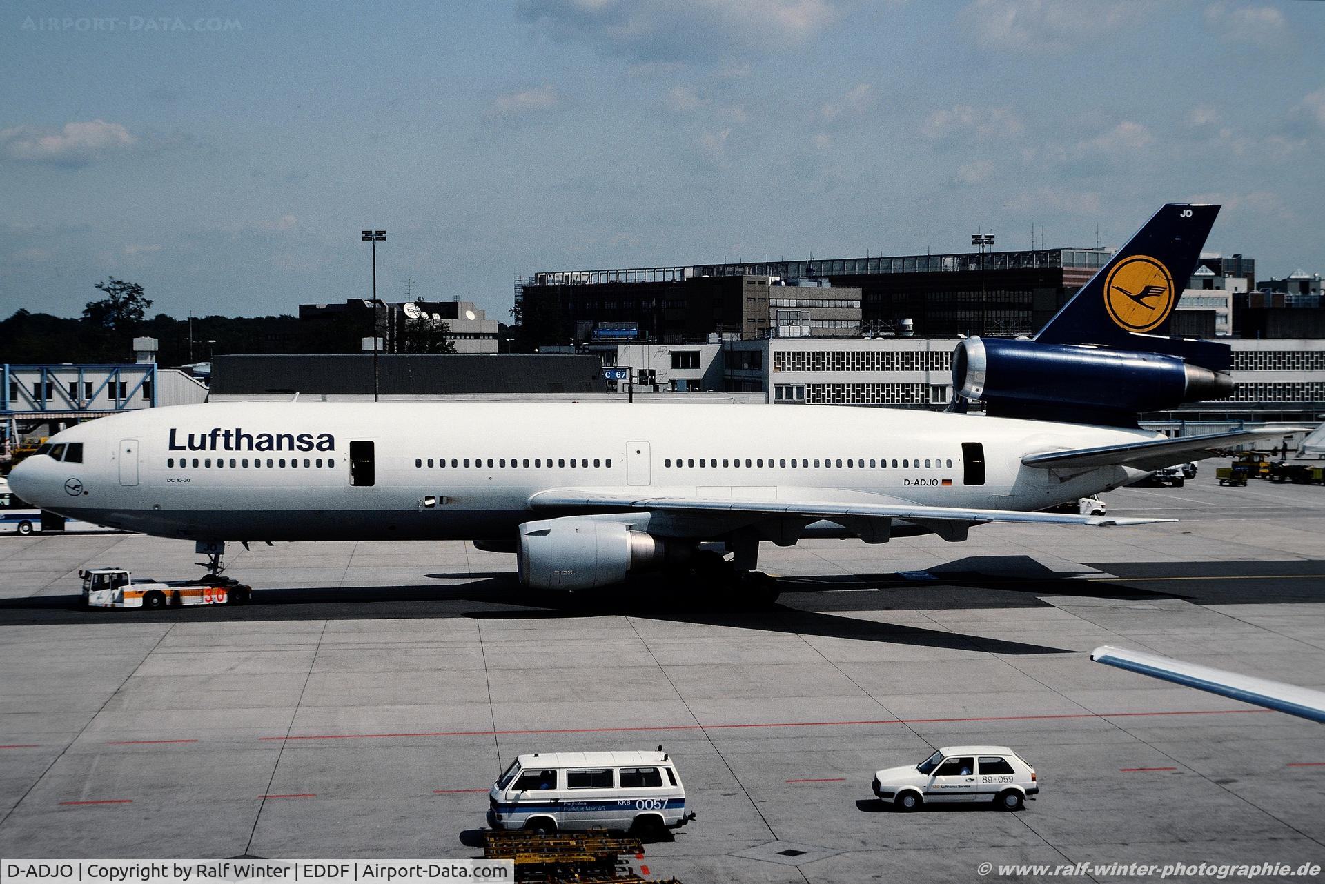 D-ADJO, 1975 McDonnell Douglas DC-10-30 C/N 47928, Mc-Donnell Douglas DC-10-30 - Lufthansa 'Essen' - D-ADJO - 05.1993 - FRA