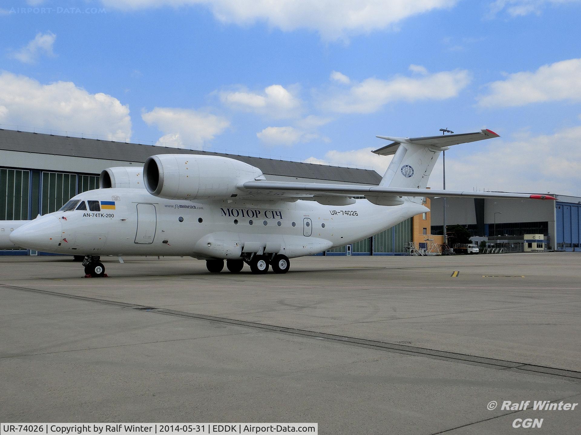 UR-74026, 1992 Antonov An-74-200 C/N 36547096919, Antonov An-74-200 - Motor Sich Airlines - UR-74026 - 05.2014 - CGN