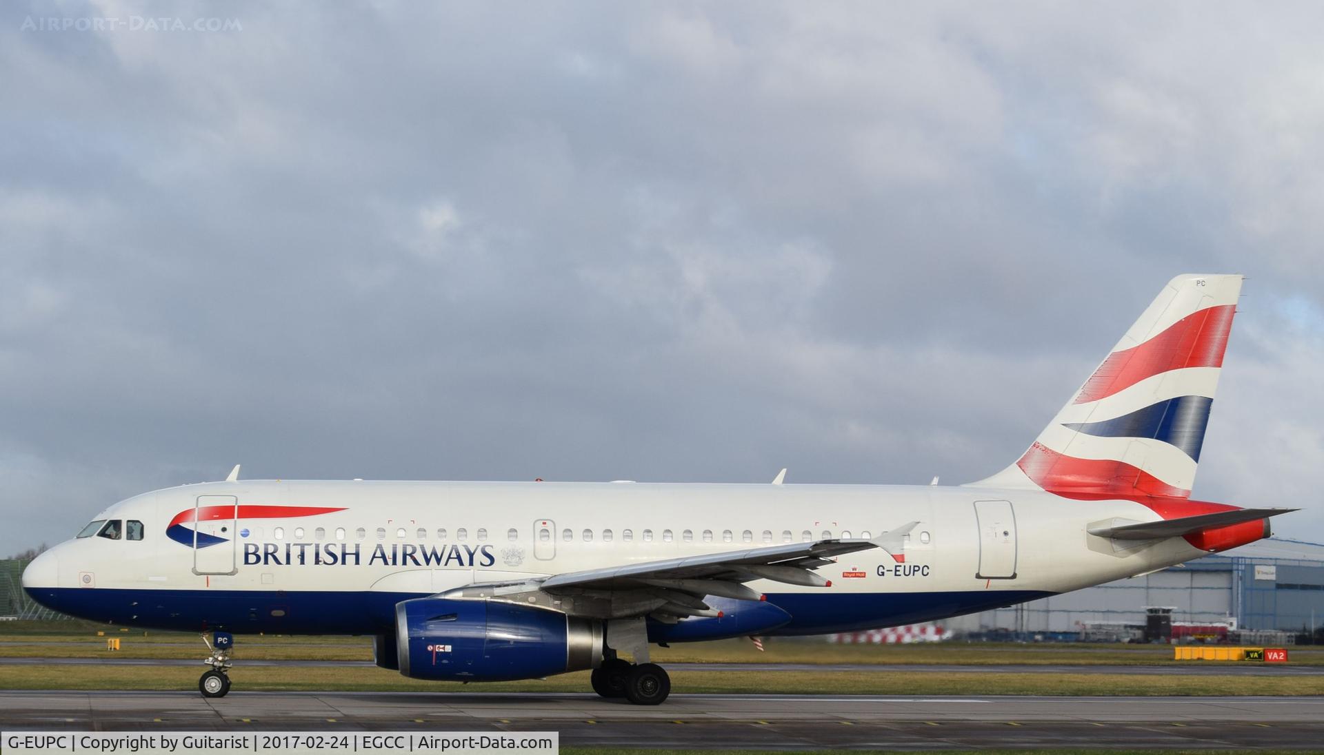 G-EUPC, 1999 Airbus A319-131 C/N 1118, At Manchester