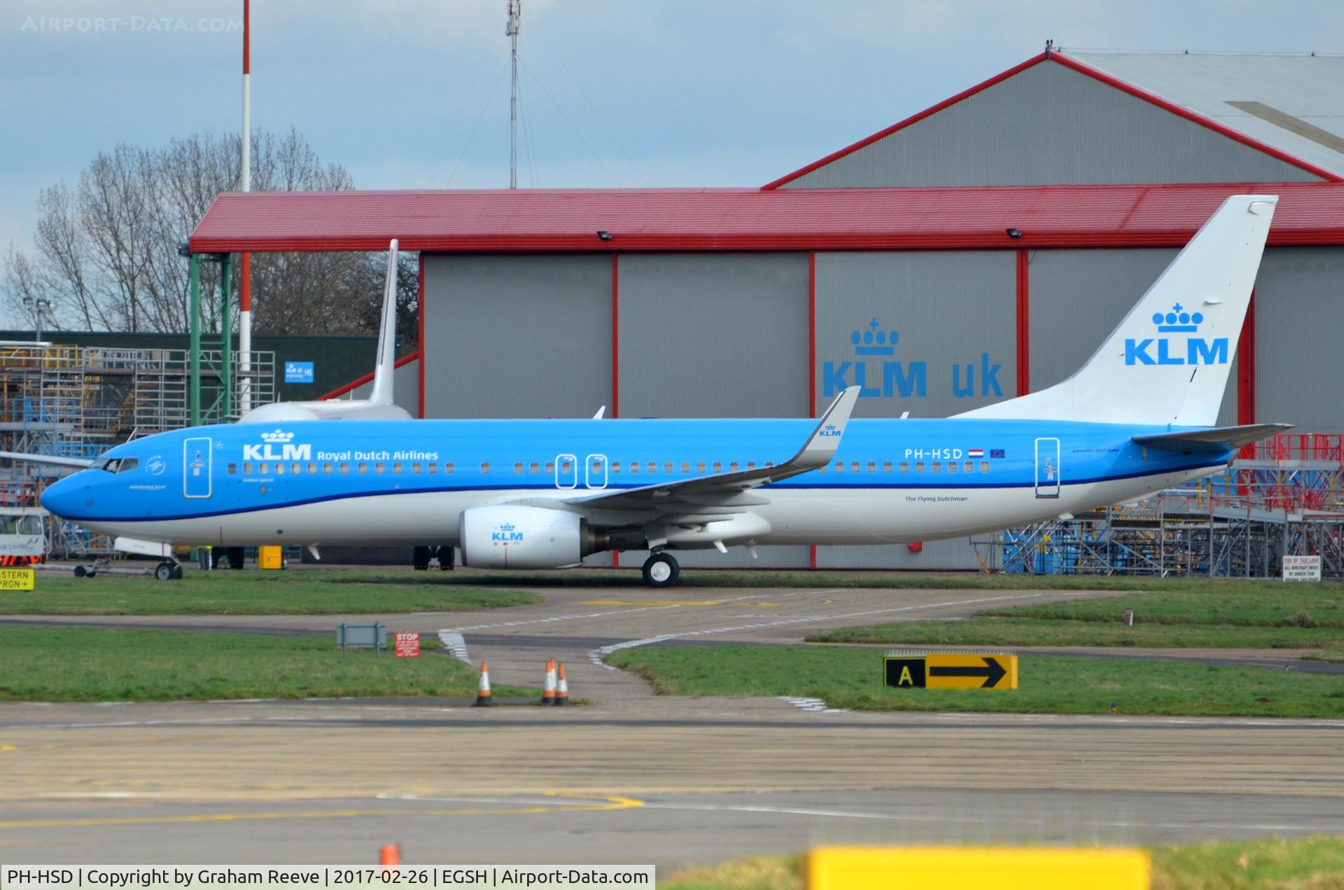 PH-HSD, 2012 Boeing 737-8K2 C/N 39260, Just out of spray and in KLM colours, having arrived as Transavia.