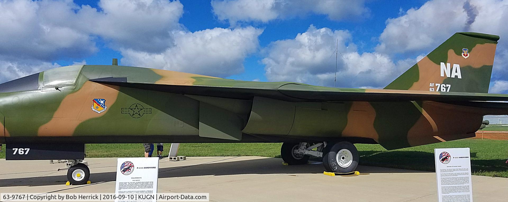 63-9767, 1965 General Dynamics F-111A Aardvark C/N A1-02, 2nd built F-111 now at Waukegan Airport, Waukegan Illinois, to be the centerpiece for the Lake County Veterans Memorial at Waukegan Airport.