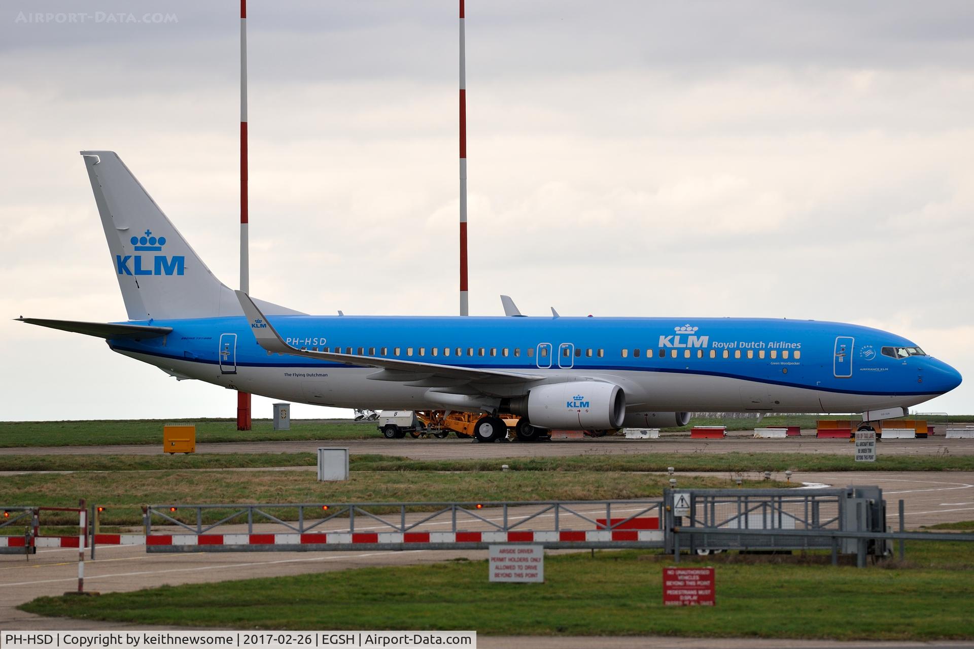 PH-HSD, 2012 Boeing 737-8K2 C/N 39260, In KLM colour scheme.
