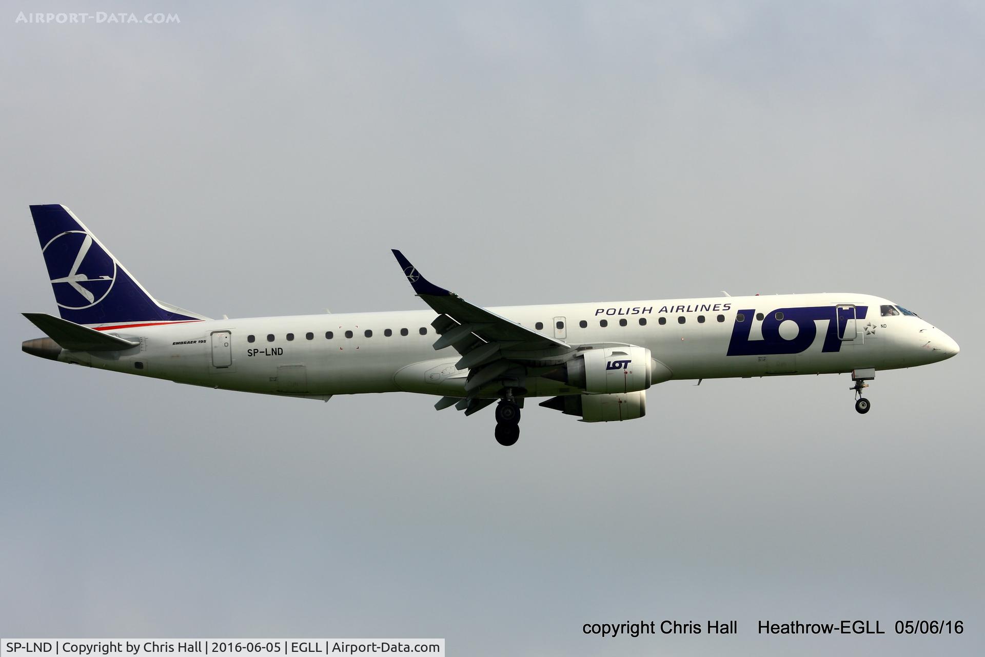 SP-LND, 2012 Embraer 195LR (ERJ-190-200LR) C/N 19000516, LOT - Polish Airlines