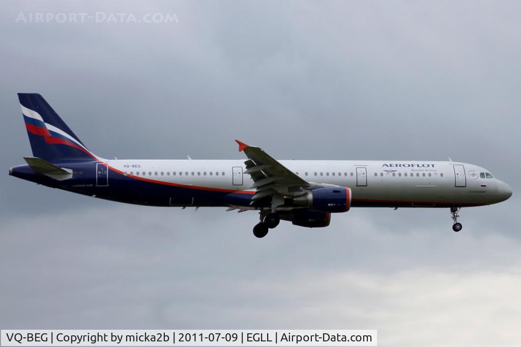 VQ-BEG, 2009 Airbus A321-211 C/N 4116, Landing