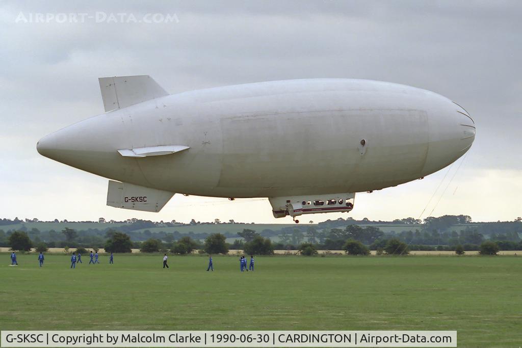 G-SKSC, 1983 Airship Industries Skyship 600 C/N 1215/01, Airship Industries Skyship 600 being launched from its mobile mooring mast, Cardington UK. June 30th 1990.
