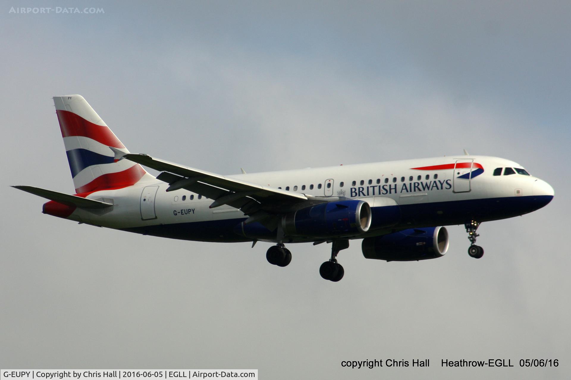 G-EUPY, 2001 Airbus A319-131 C/N 1466, British Airways