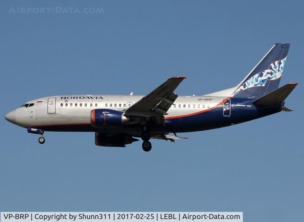 VP-BRP, 1990 Boeing 737-505 C/N 24651, Landing rwy 25R