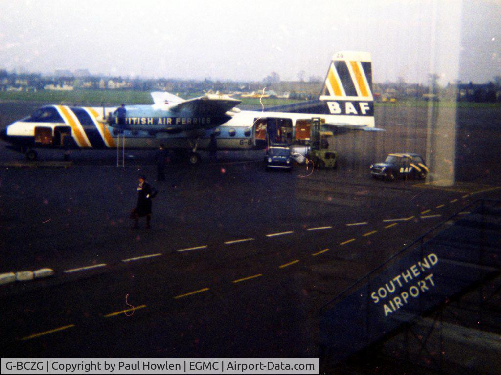 G-BCZG, 1961 Handley Page HPR-7 Herald 202 C/N 159, G-BCZG at Southend ramp C. 1977