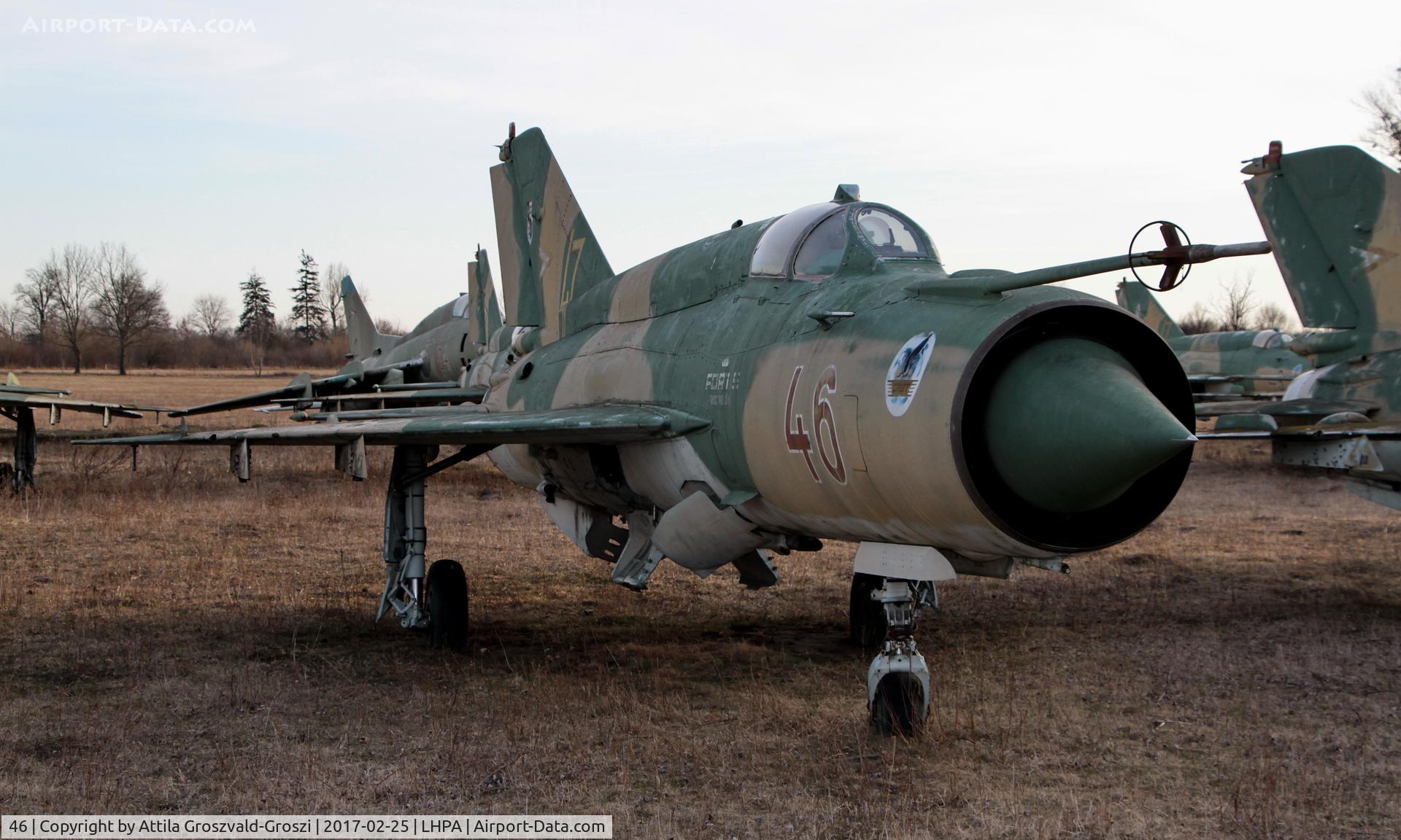 46, Mikoyan-Gurevich MiG-21bis C/N 75077805, Pápa stored off-site airport, Hungary