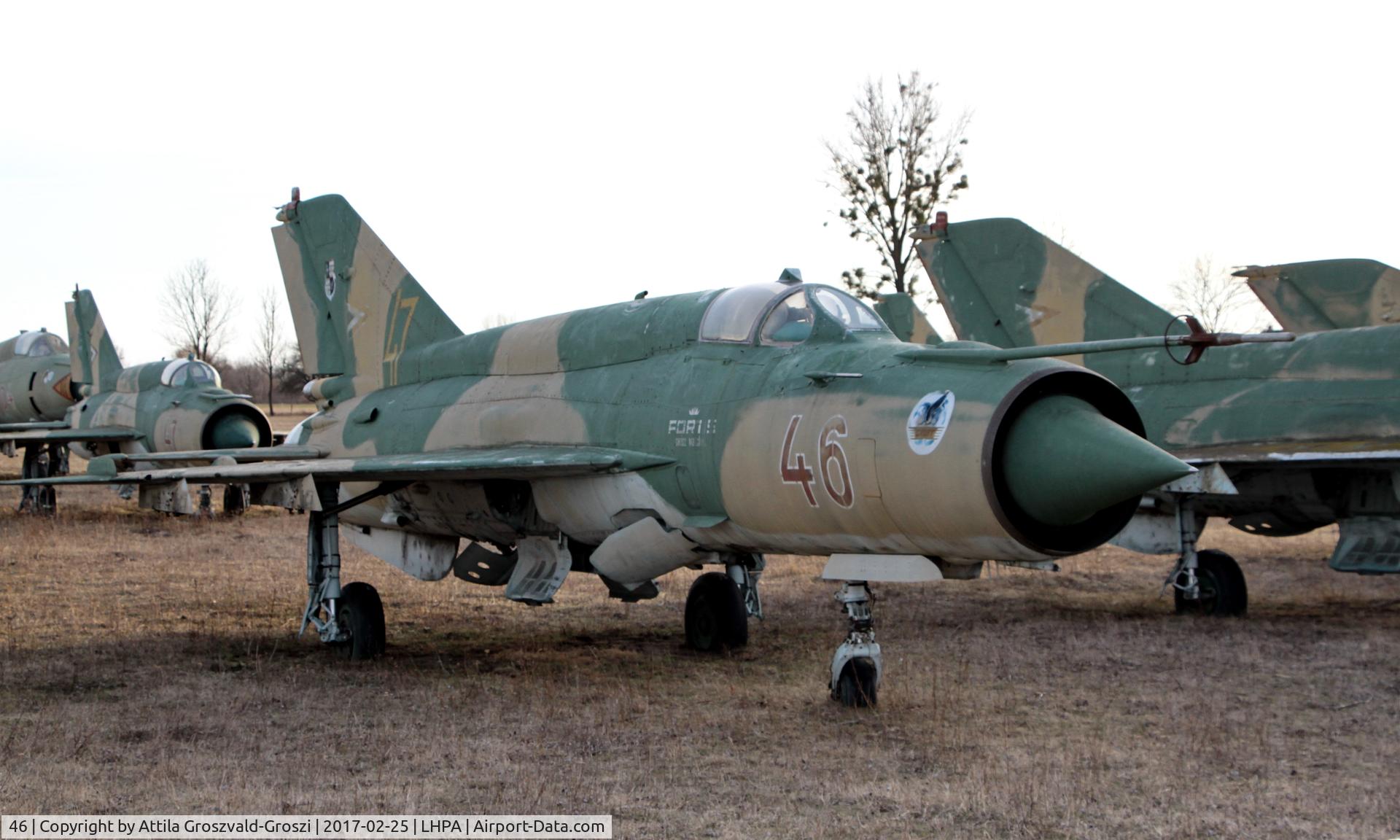 46, Mikoyan-Gurevich MiG-21bis C/N 75077805, Pápa stored off-site airport, Hungary