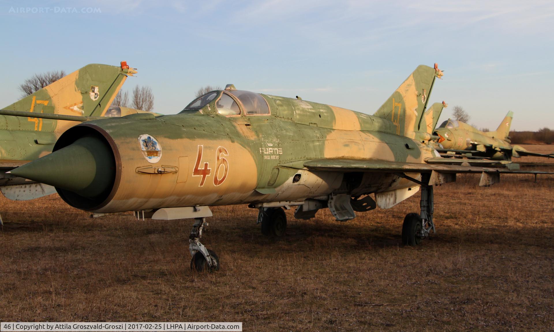 46, Mikoyan-Gurevich MiG-21bis C/N 75077805, Pápa stored off-site airport, Hungary