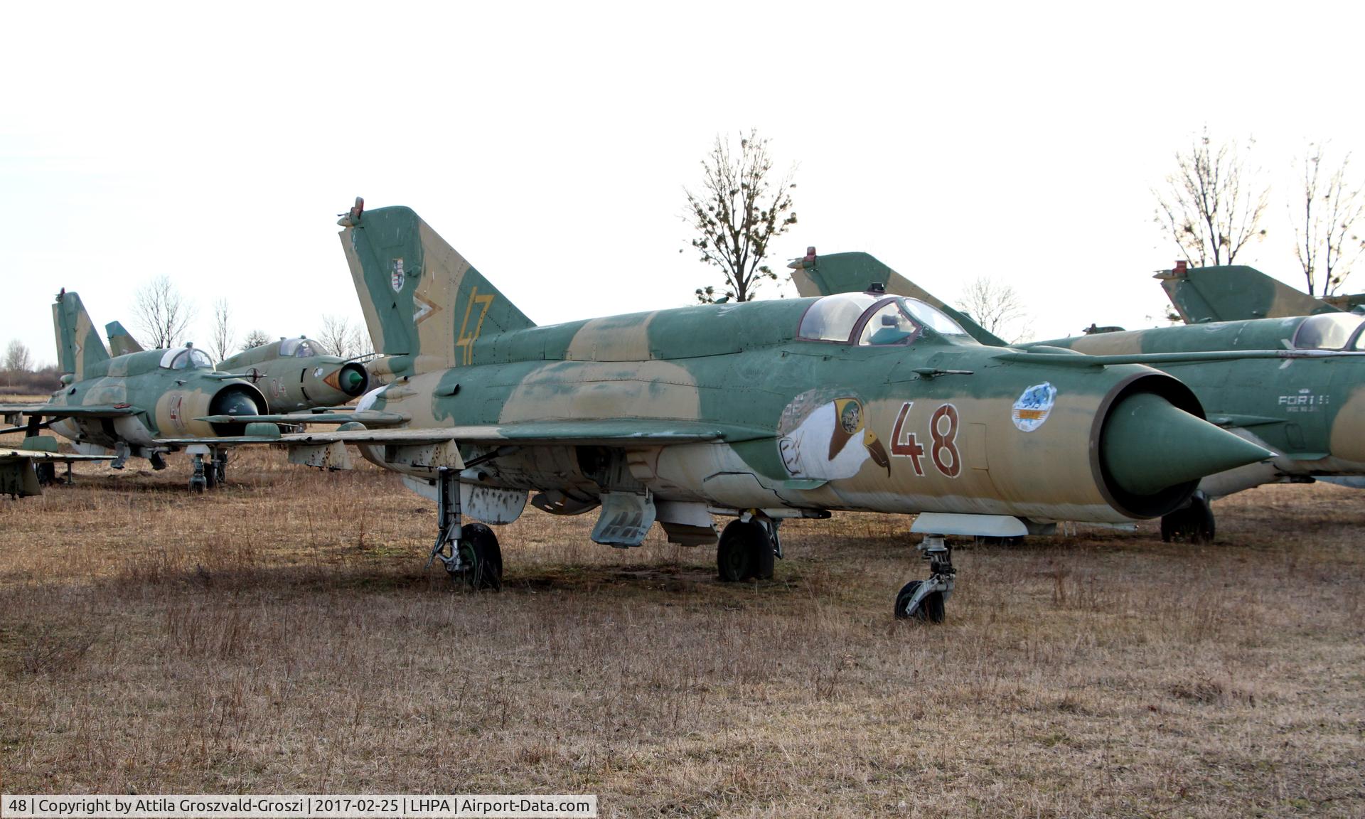 48, 1979 Mikoyan-Gurevich MiG-21bis 75AP C/N 75081501, Pápa stored off-site airport, Hungary