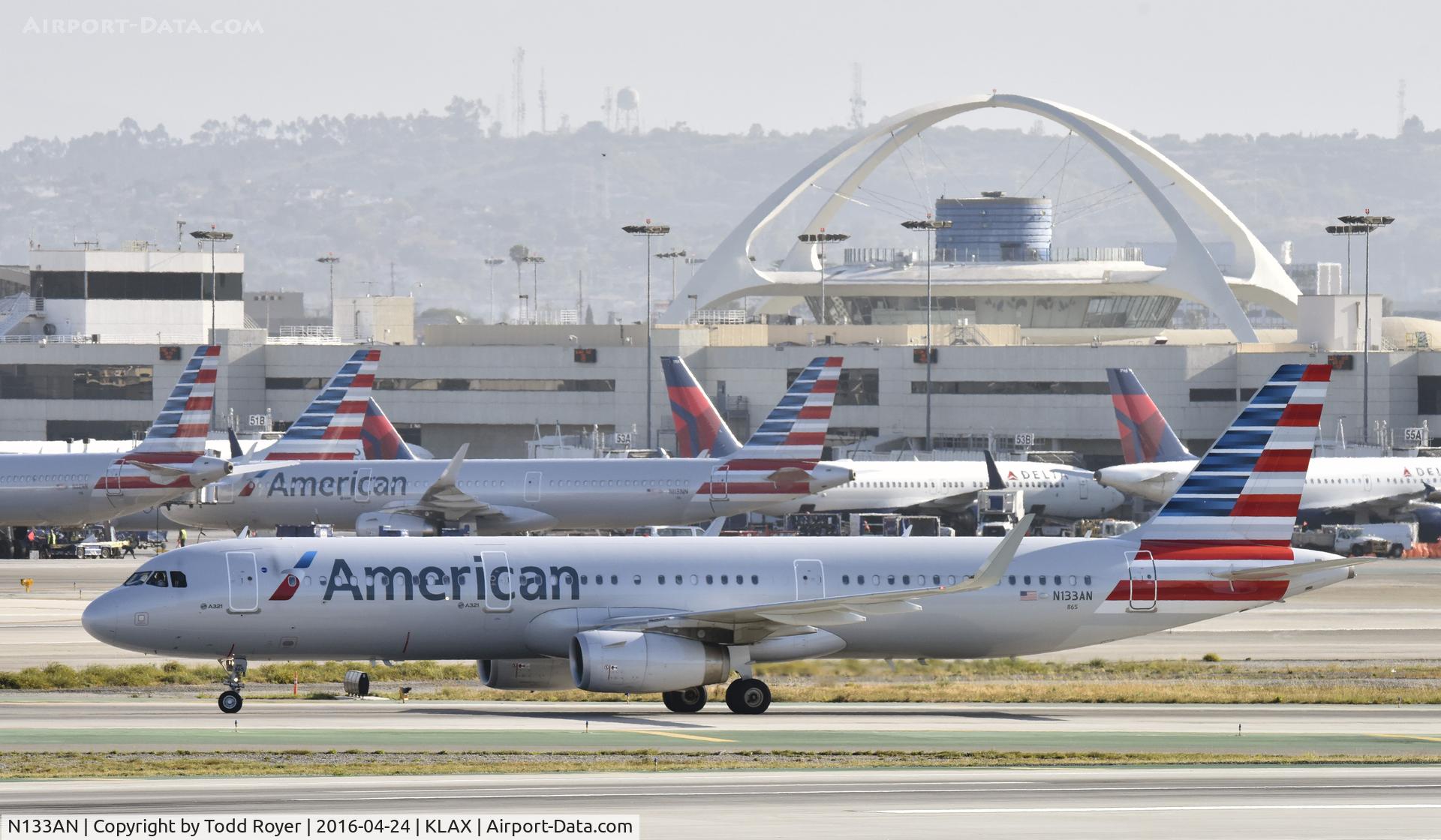 N133AN, 2015 Airbus A321-200 C/N 6482, Arriving at LAX on 25L