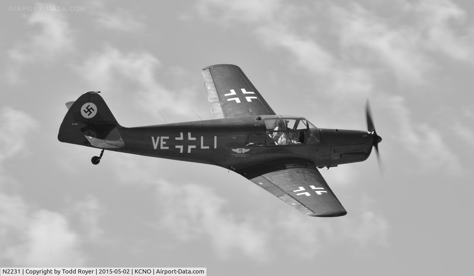 N2231, 1942 Messerschmitt Bf-108D-1 Taifun C/N 3059, flying at the Planes of Fame Airshow