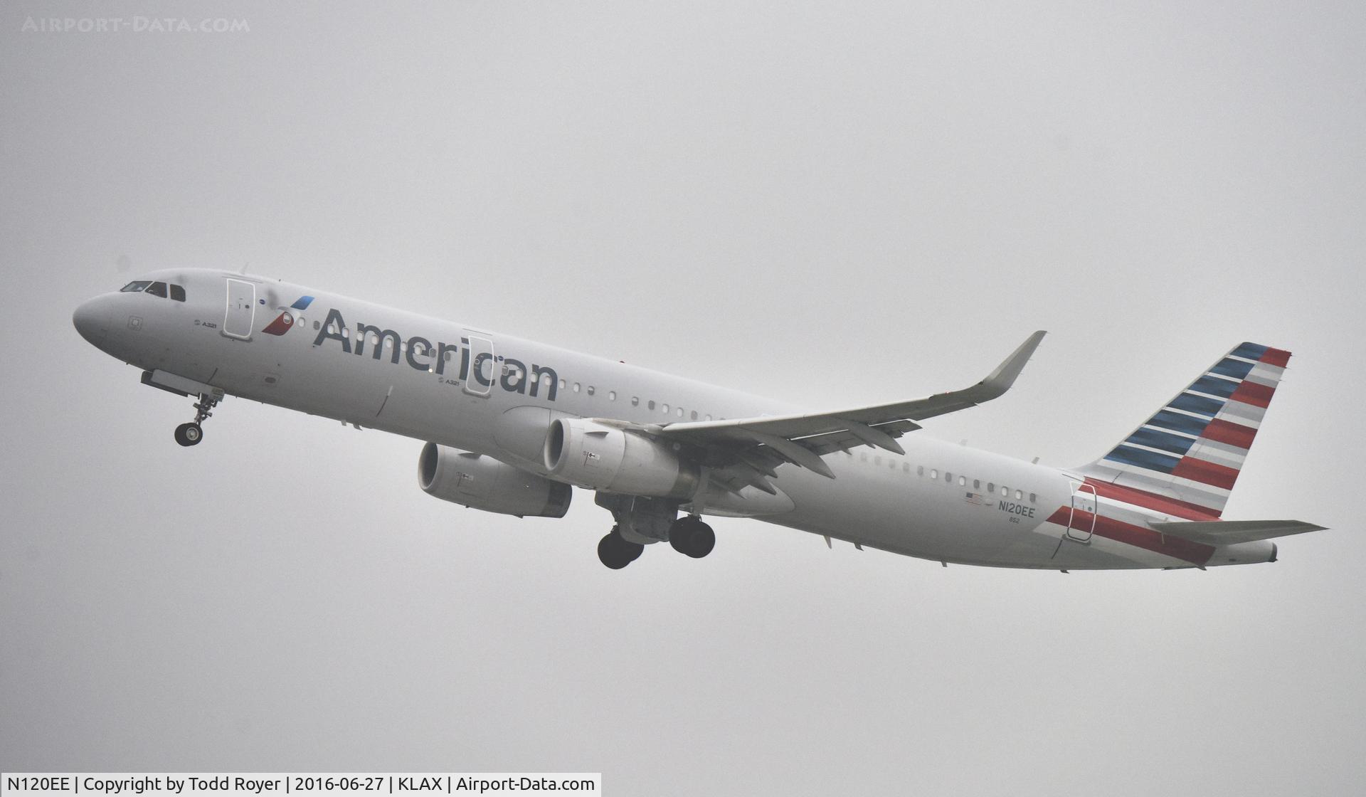 N120EE, 2014 Airbus A321-231 C/N 6227, Departing LAX