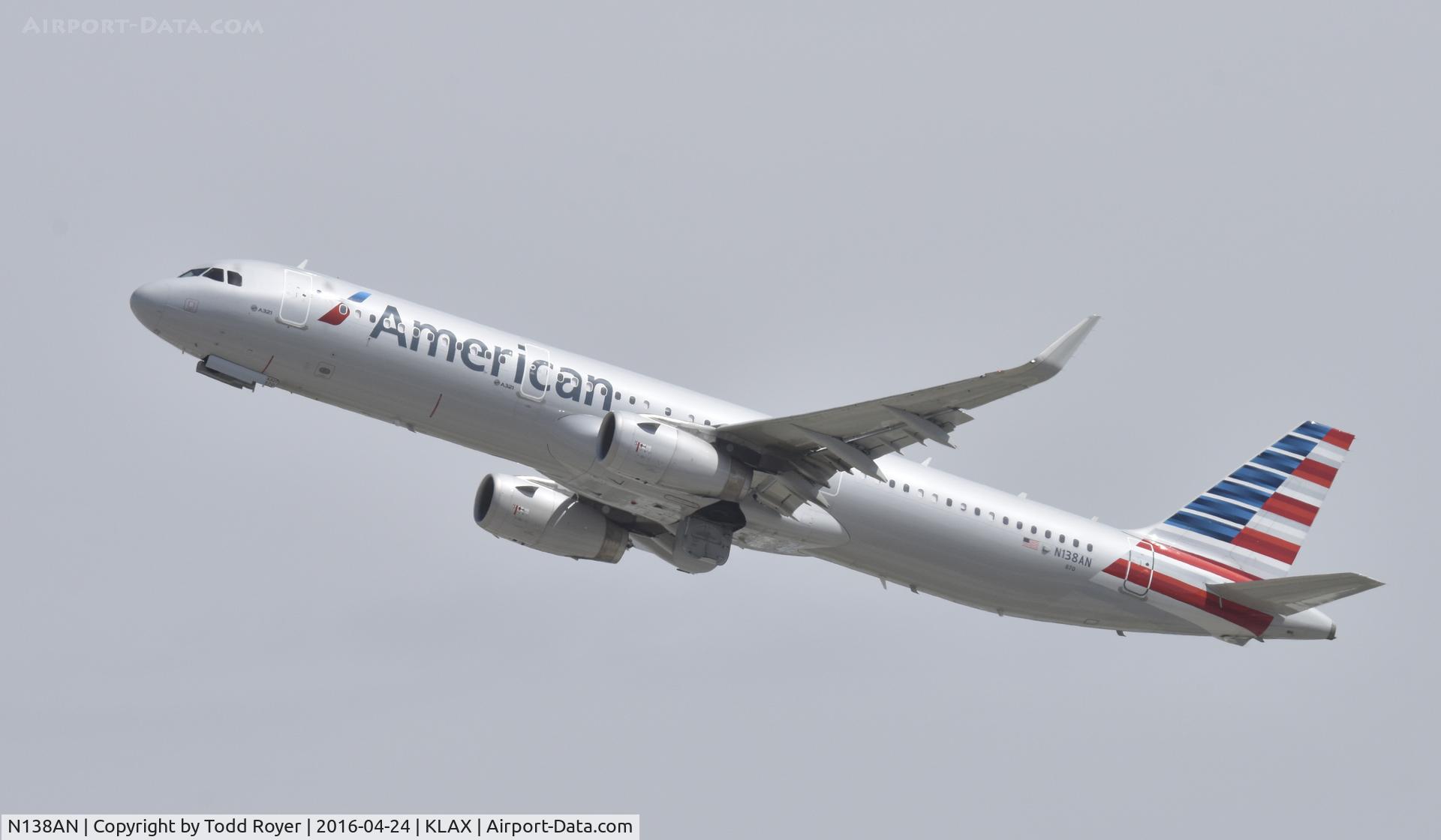 N138AN, 2015 Airbus A321-231 C/N 6650, Departing LAX