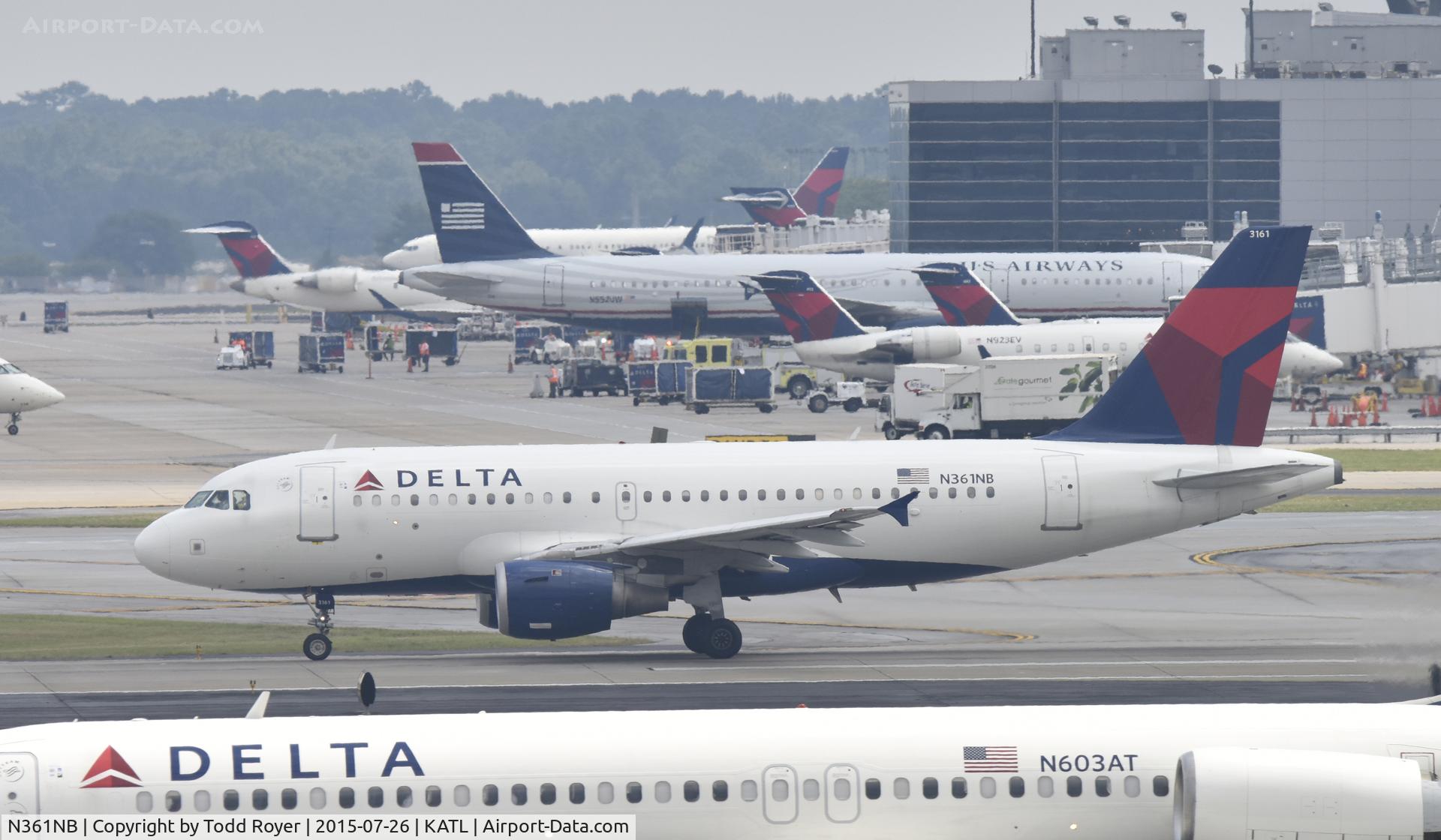 N361NB, 2003 Airbus A319-114 C/N 1976, Departing Atlanta
