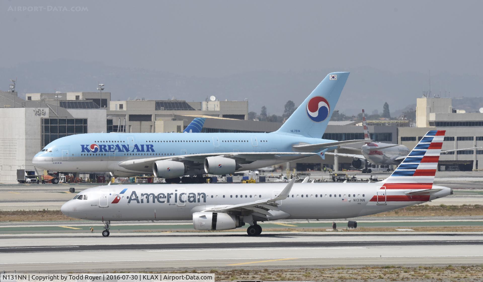 N131NN, 2014 Airbus A321-231 C/N 6472, Arrived at LAX on 25L
