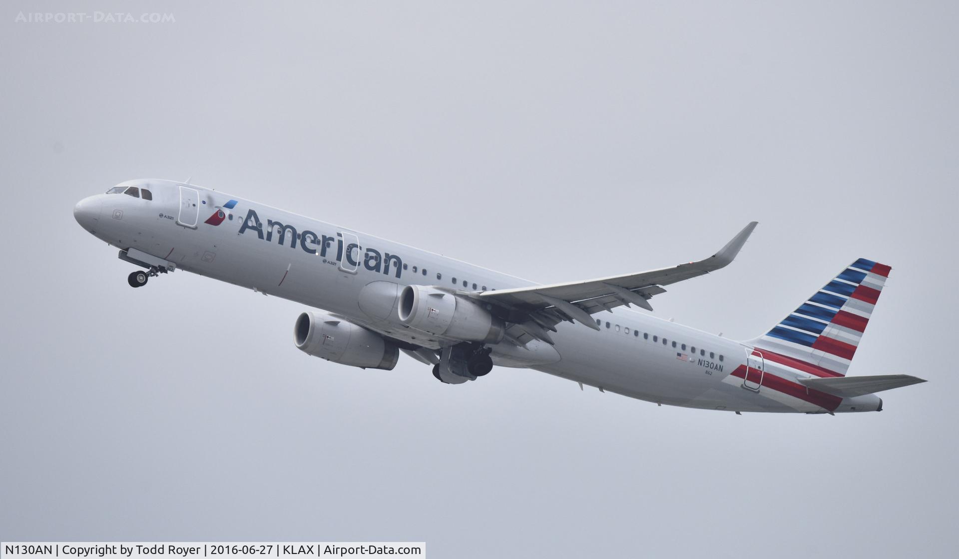 N130AN, 2014 Airbus A321-231 C/N 6407, Departing LAX