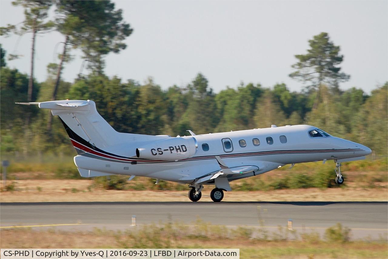 CS-PHD, 2014 Embraer EMB-505 Phenom 300 C/N 50500225, Embraer EMB-505 Phenom 300, Landing rwy 05, Bordeaux Mérignac airport (LFBD-BOD)
