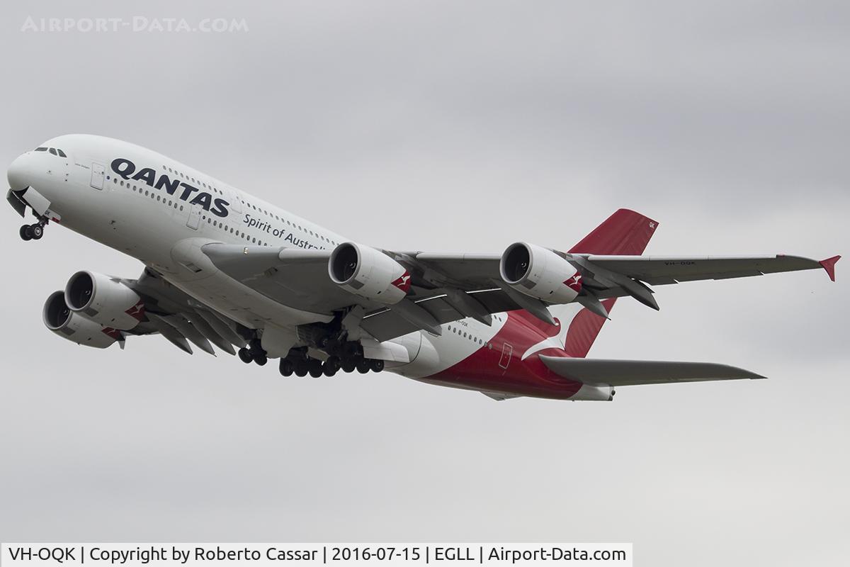 VH-OQK, 2011 Airbus A380-842 C/N 063, Heathrow 2016