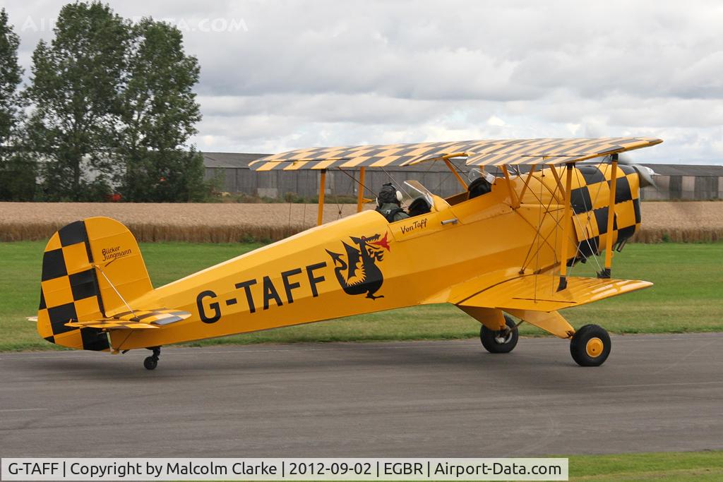 G-TAFF, 1957 CASA 1-131E Jungmann C/N 1129, CASA 1-131E Jungmann, Wings & Wheels Day, Breighton Airfield, September 2nd 2012.