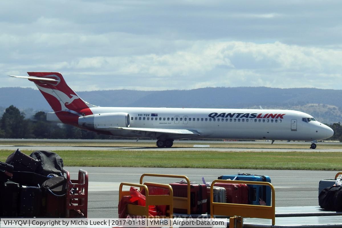 VH-YQV, 2006 Boeing 717-2BL C/N 55193, At Hobart