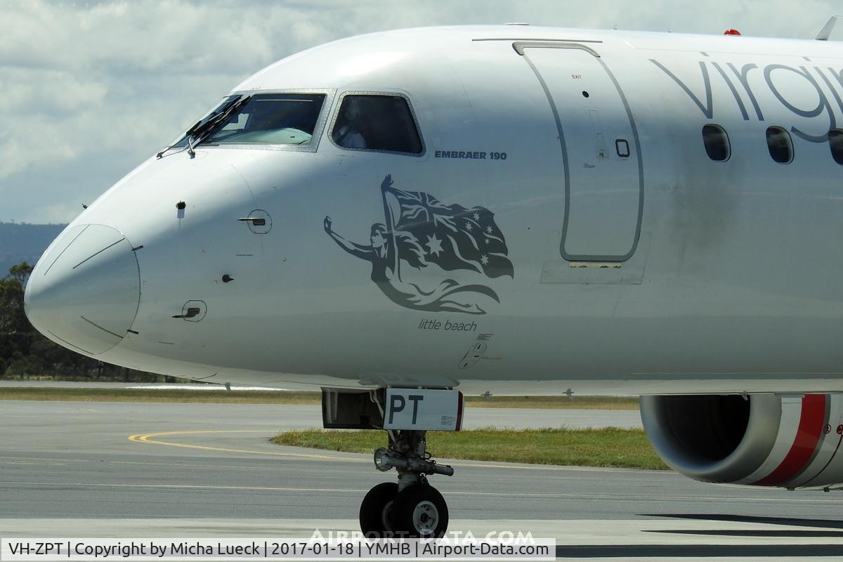VH-ZPT, 2011 Embraer 190AR (ERJ-190-100IGW) C/N 19000451, At Hobart