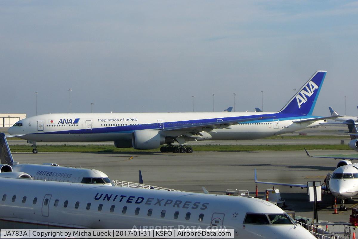 JA783A, 2008 Boeing 777-381/ER C/N 27940, At SFO