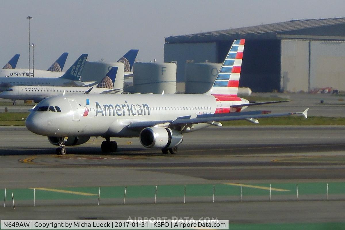 N649AW, 1998 Airbus A320-232 C/N 803, At SFO