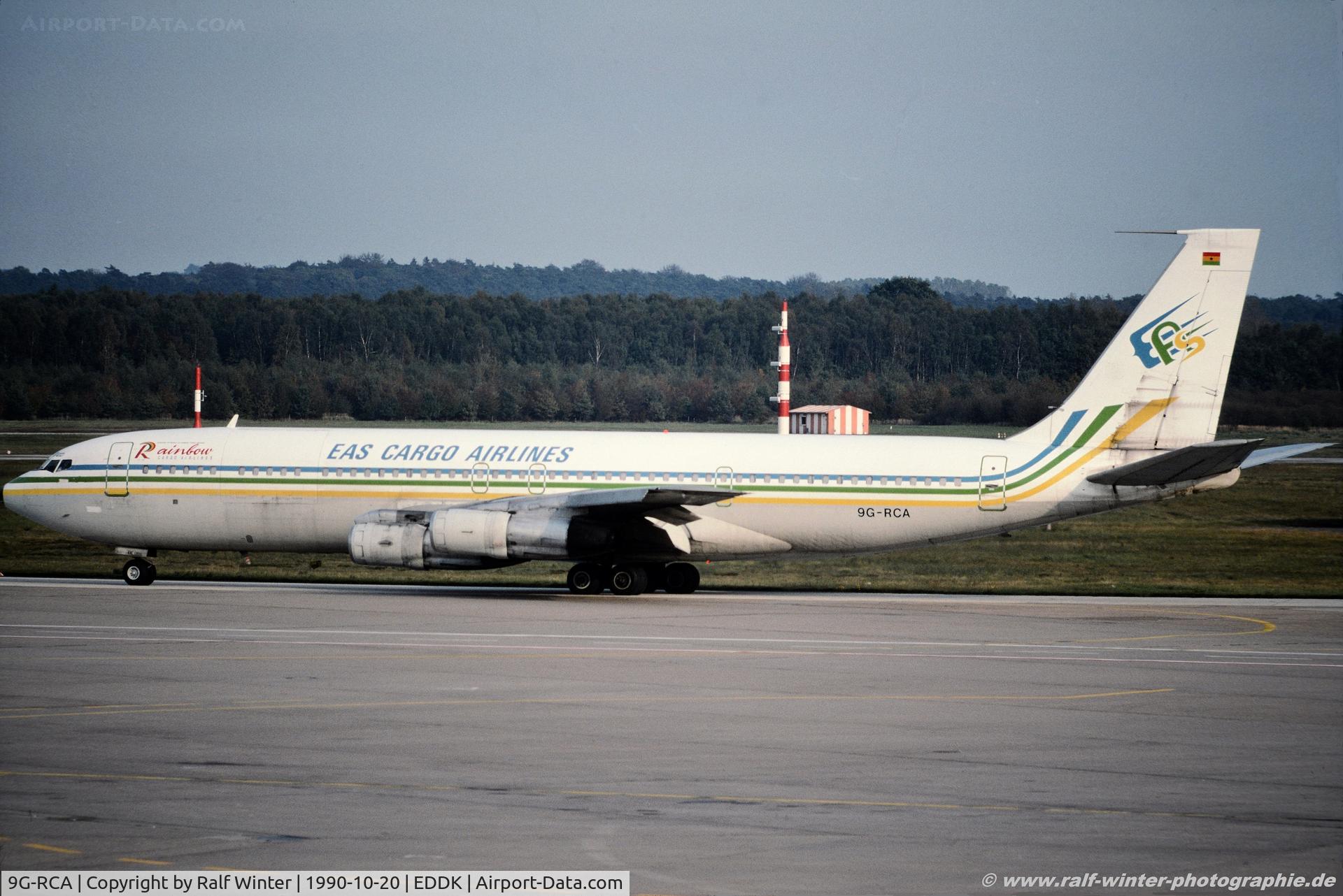 9G-RCA, 1964 Boeing 707-351C C/N 18746, Boeing 707-351C - Rainbow Cargo Airlines - 9G-RCA -20.10.1990 - CGN