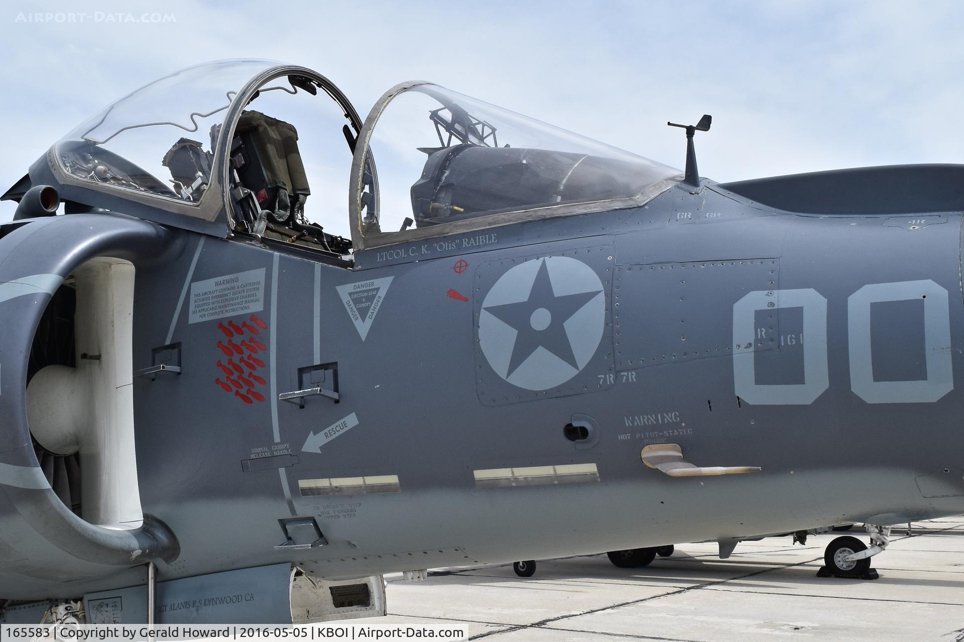 165583, Boeing AV-8B+(R)-27-MC Harrier II Plus C/N B318, Looks like this aircraft has seen a little action.  VMA-211 